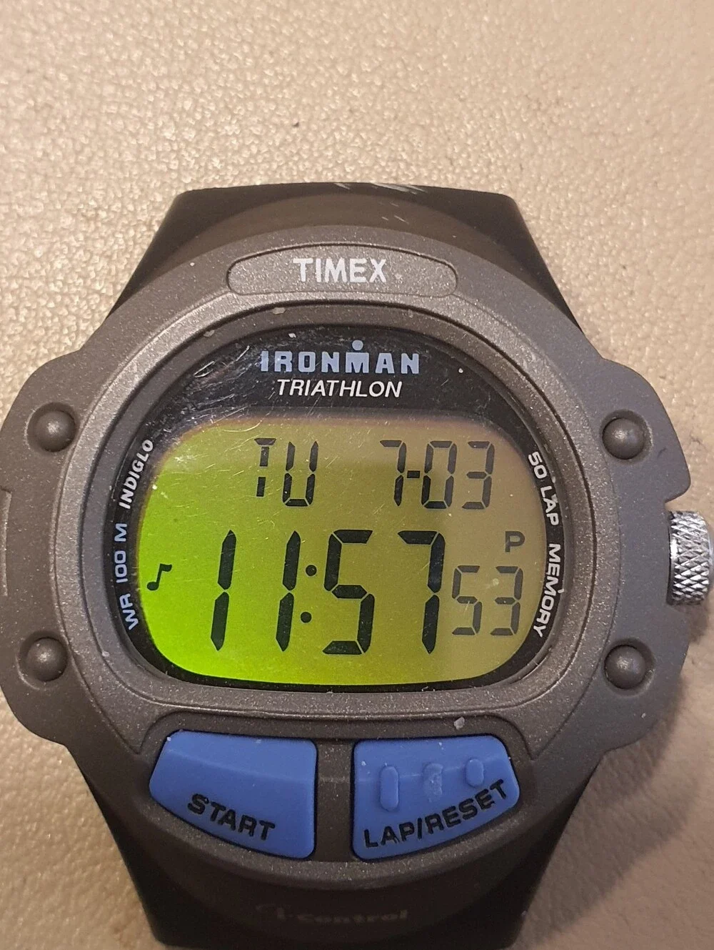 10/$20 Timex Ironman Triathlon Digital Alarm Chrono Men's Watch Head w/I-control